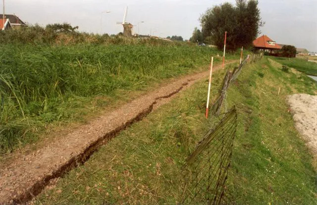 Langsscheur buitendijks met hoogteveschil